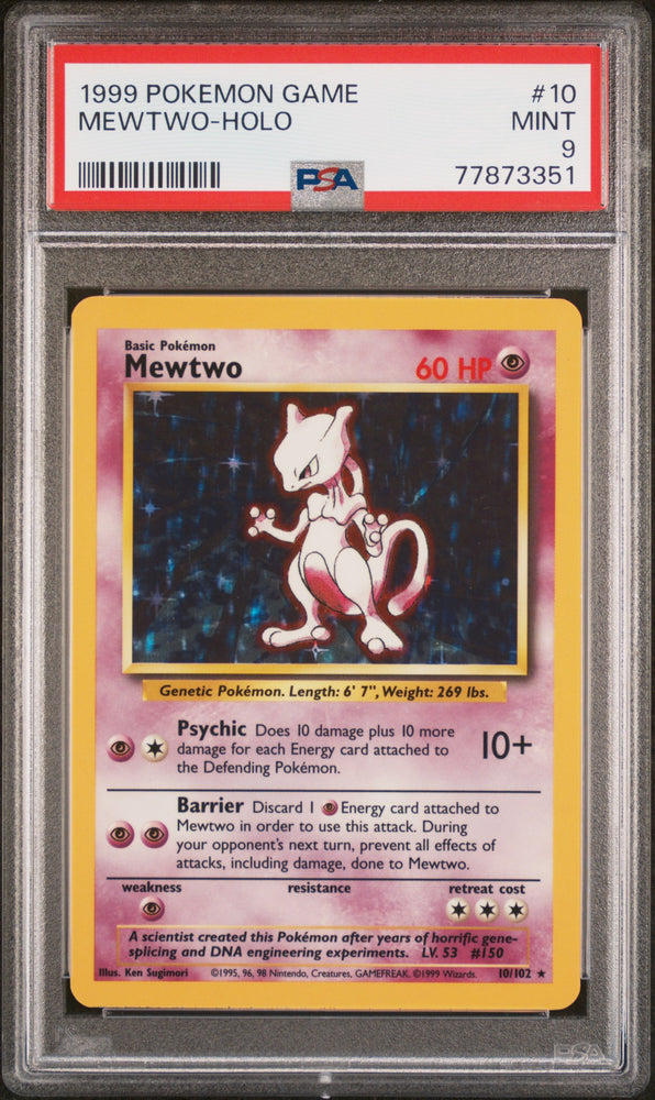 1999 Pokemon Game Mewtwo Holo 10 - PSA MINT 9 - 77873351