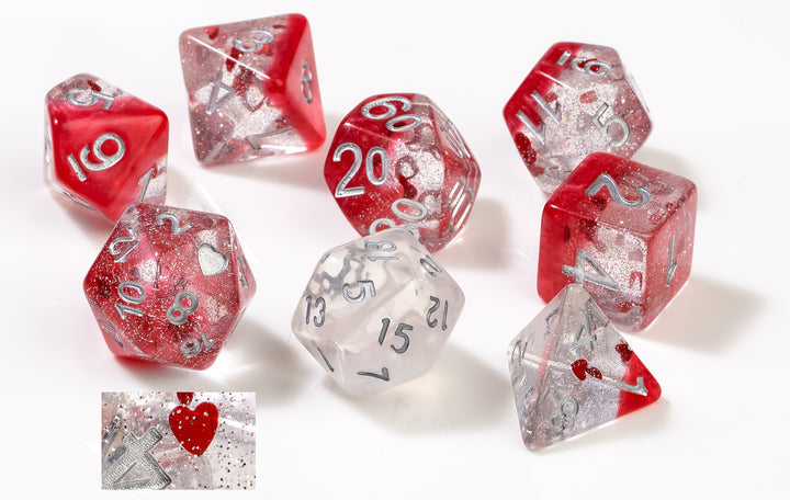 Sirius Dice 7ct Translucent Hearts