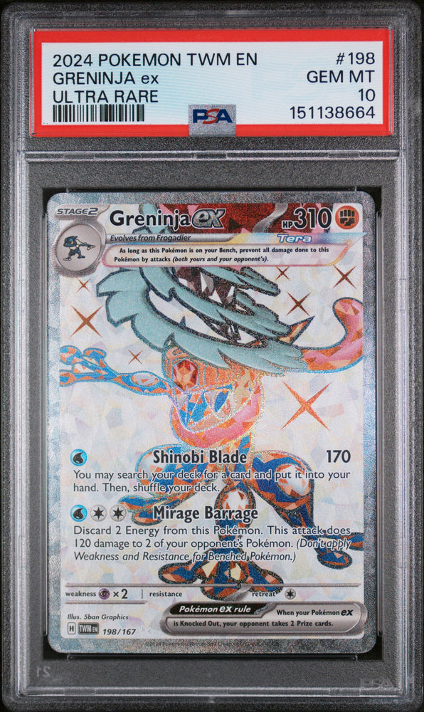 2024 Pokemon Twilight Masquerade Greninja ex 198 - PSA GEM MT 10 - 151138664