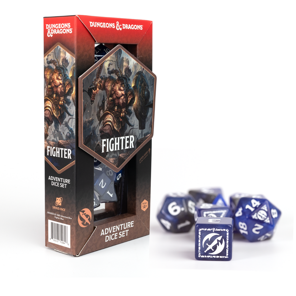 D&D Adventurer Dice Set - Fighter Blue