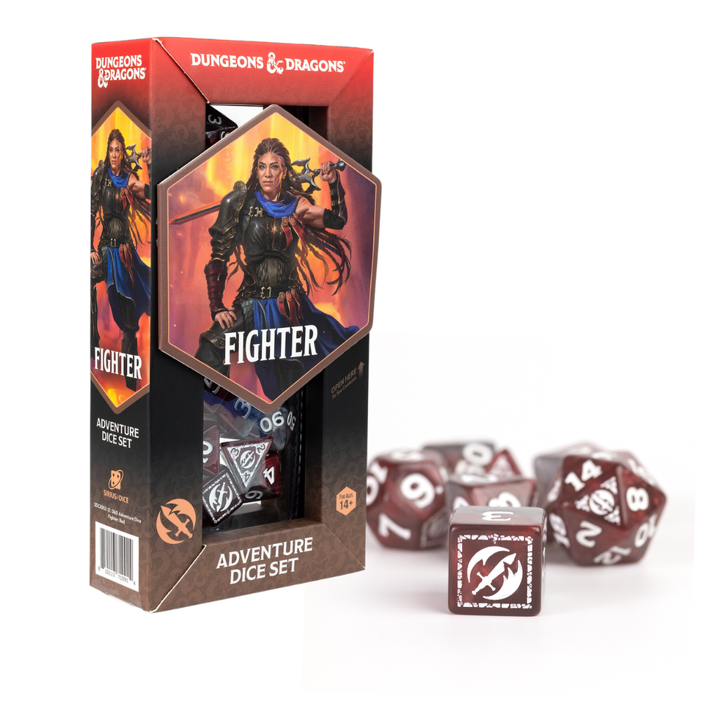 D&D Adventurer Dice Set - Fighter Red