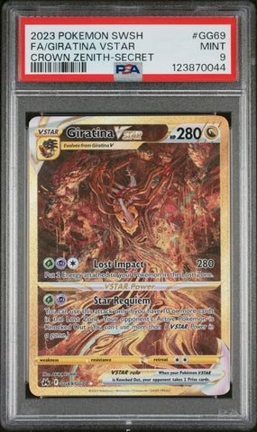 2023 Pokemon Sword And Shield Crown Zenith Giratina Vstar GG69 - PSA MINT 9 - 123870044