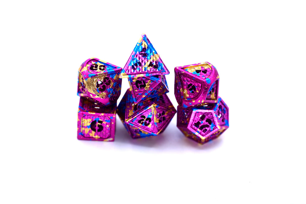 Hollow Metal Wyvern Dice Set