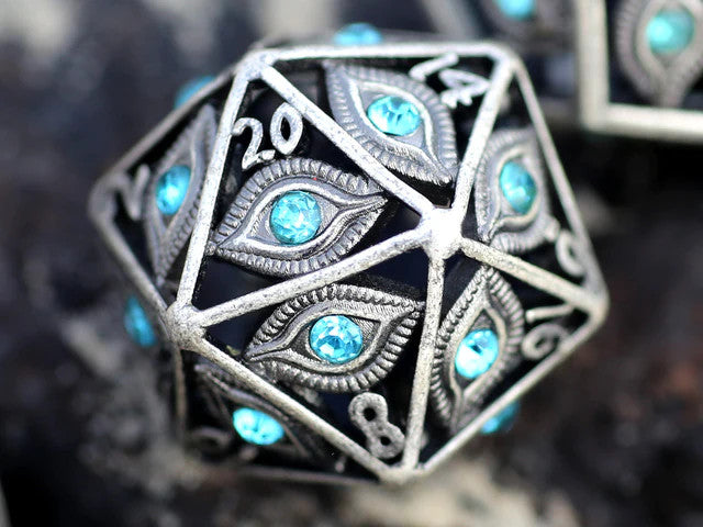 Dragon's Eye Hollow Metal Single D20 Dice