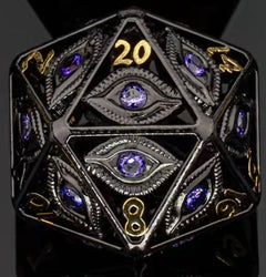 Dragon's Eye Hollow Metal Single D20 Dice