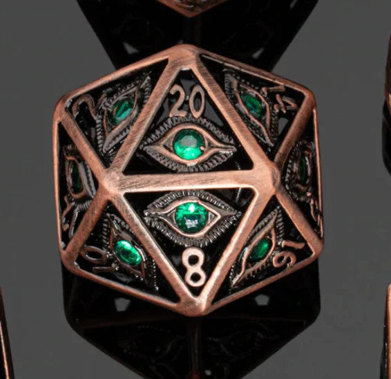 Dragon's Eye Hollow Metal Single D20 Dice