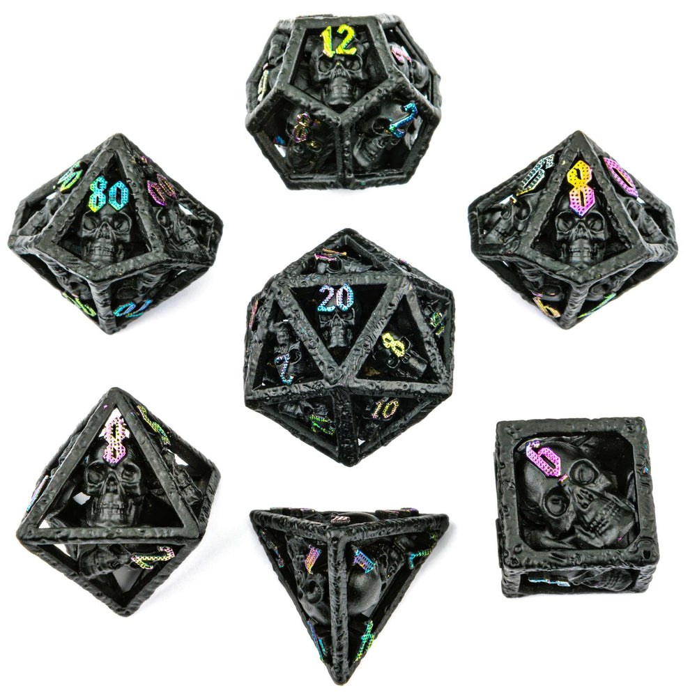 Skull's Grin Hollow Metal Dice Set