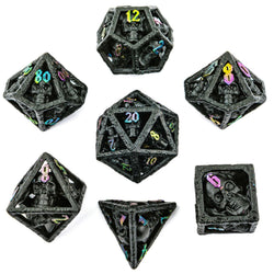 Skull's Grin Hollow Metal Dice Set