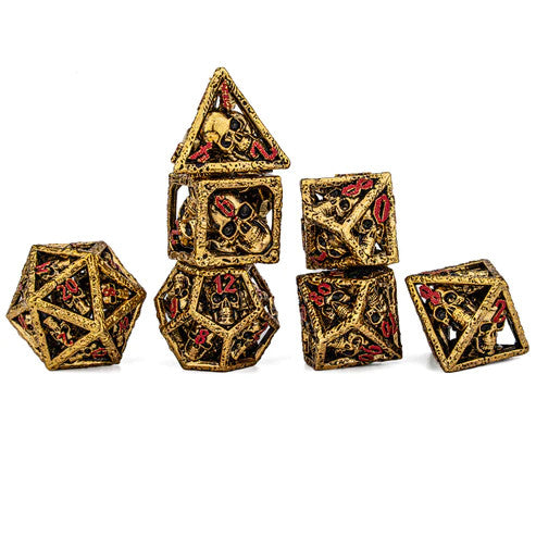 Skull's Grin Hollow Metal Dice Set