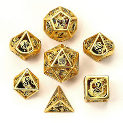 Hollow Dragon Polyhedral Dice Set Filled With Gems