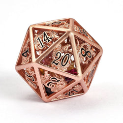 Hollow Dragon Polyhedral Dice Set Filled With Gems