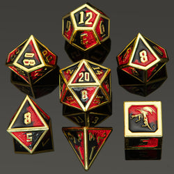 Draconis Solid Metal Polyhedral Dice set