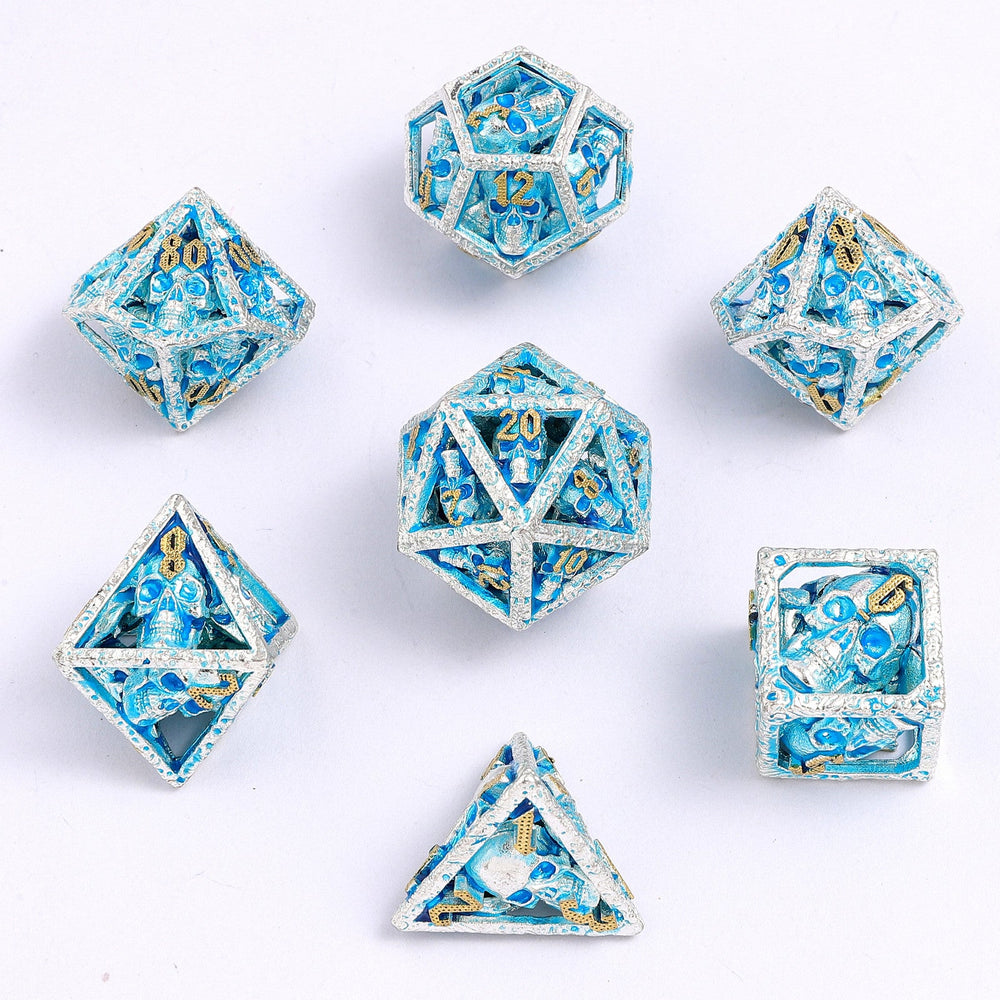 Skull's Grin Hollow Metal Dice Set