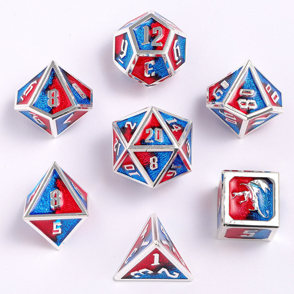 Draconis Solid Metal Polyhedral Dice set