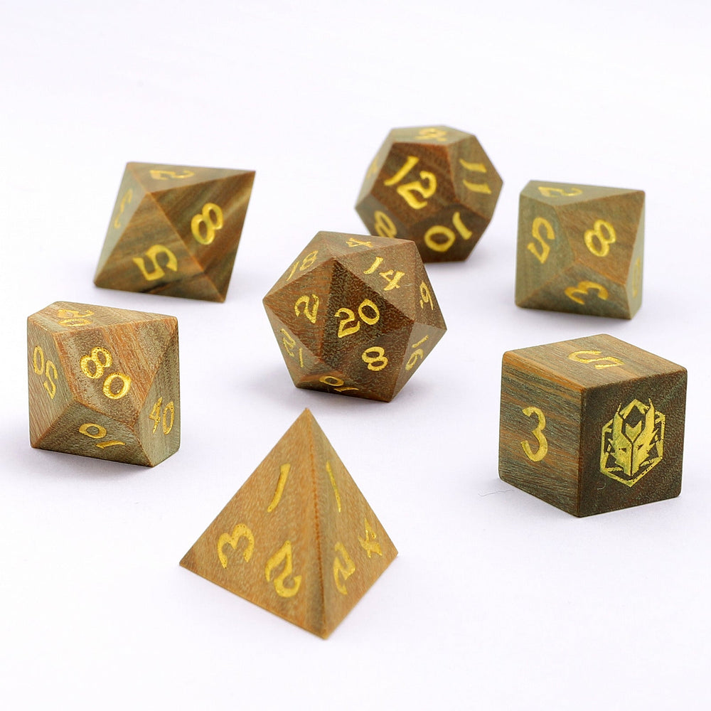 Dragon's Hoard Polyhedral Exotic Wooden Dice Set