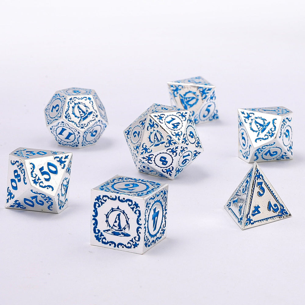 Wizard Solid Metal Polyhedral Dice Set