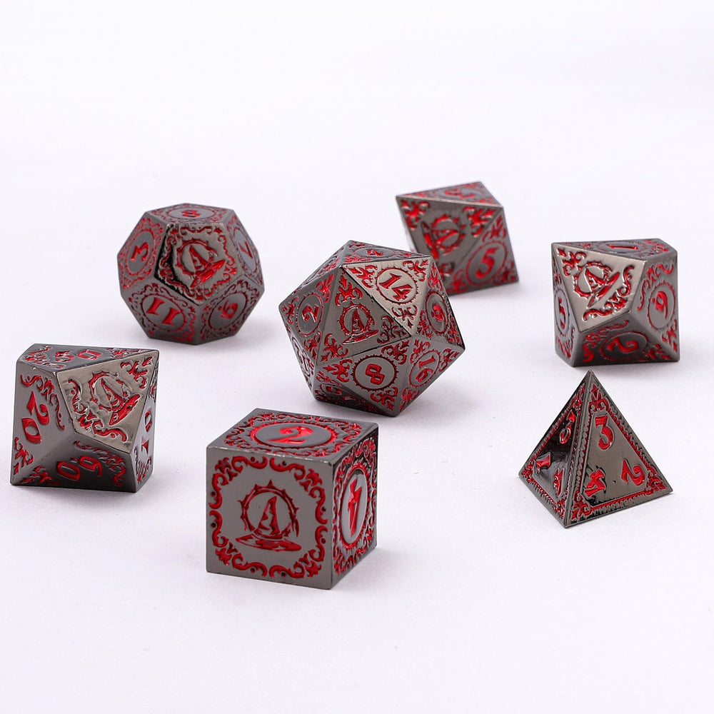 Wizard Solid Metal Polyhedral Dice Set