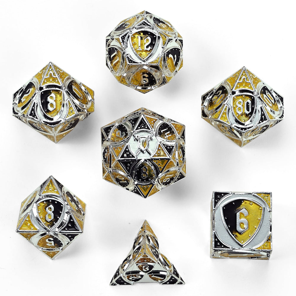 Solid Metal Fighter Class RPG Dice Set