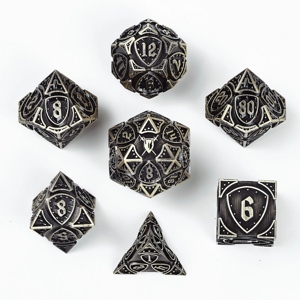 Solid Metal Fighter Class RPG Dice Set