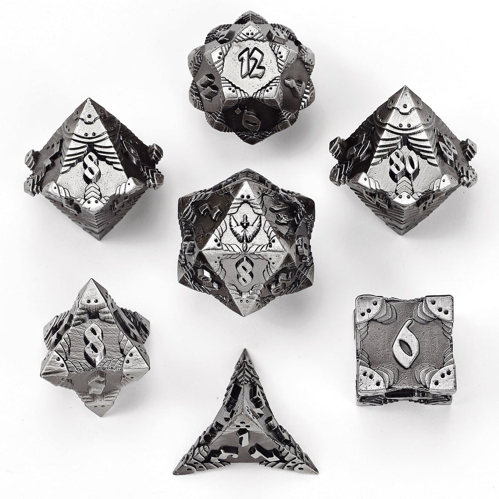 Solid Metal Paladin Class RPG Dice Set