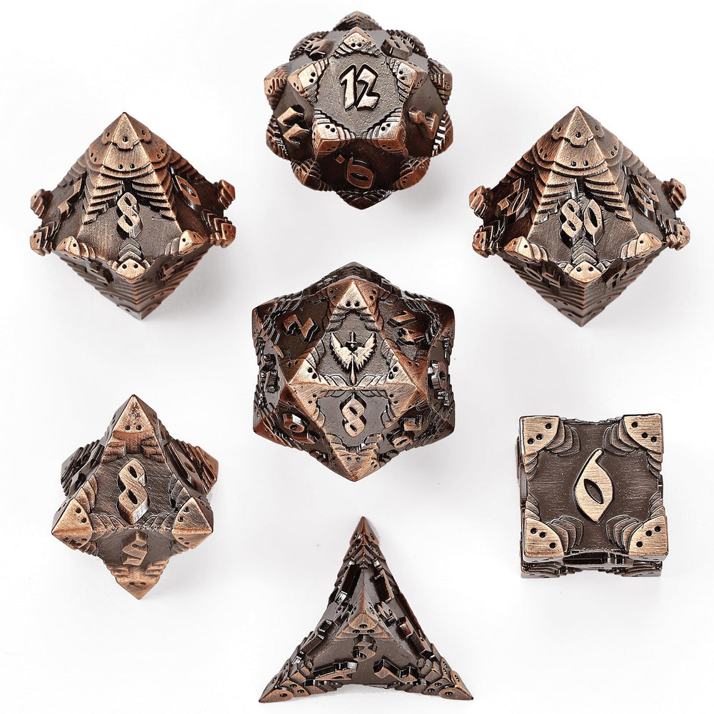 Solid Metal Paladin Class RPG Dice Set