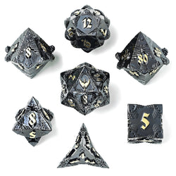Solid Metal Paladin Class RPG Dice Set