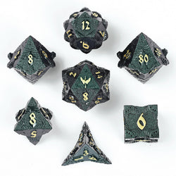 Solid Metal Paladin Class RPG Dice Set