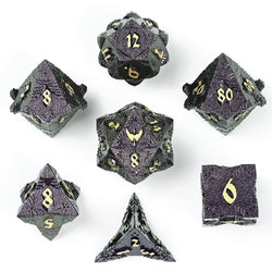 Solid Metal Paladin Class RPG Dice Set