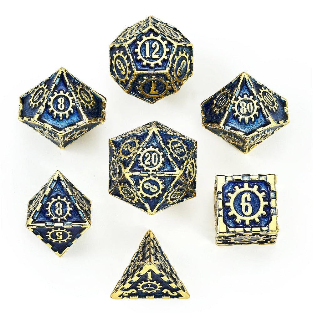 Solid Metal Cogcraft Polyhedral Dice Set