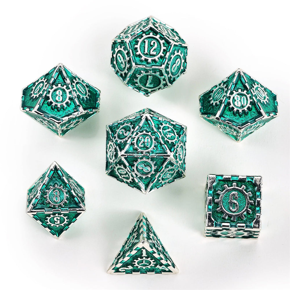 Solid Metal Cogcraft Polyhedral Dice Set