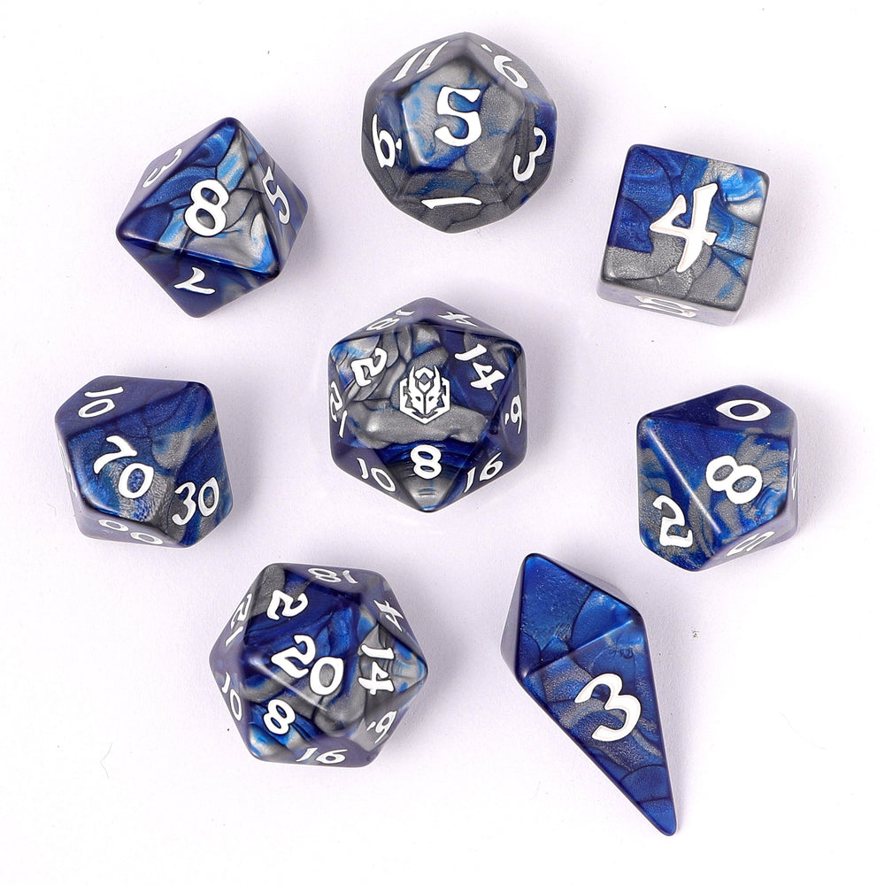 Wyrmforged Rollers Rounded Edge 8 Piece Polyhedral Dice set
