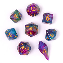 Wyrmforged Rollers Rounded Edge 8 Piece Polyhedral Dice set
