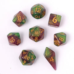 Wyrmforged Rollers Rounded Edge 8 Piece Polyhedral Dice set