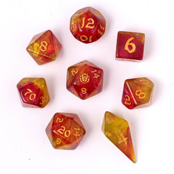 Wyrmforged Rollers Rounded Edge 8 Piece Polyhedral Dice set