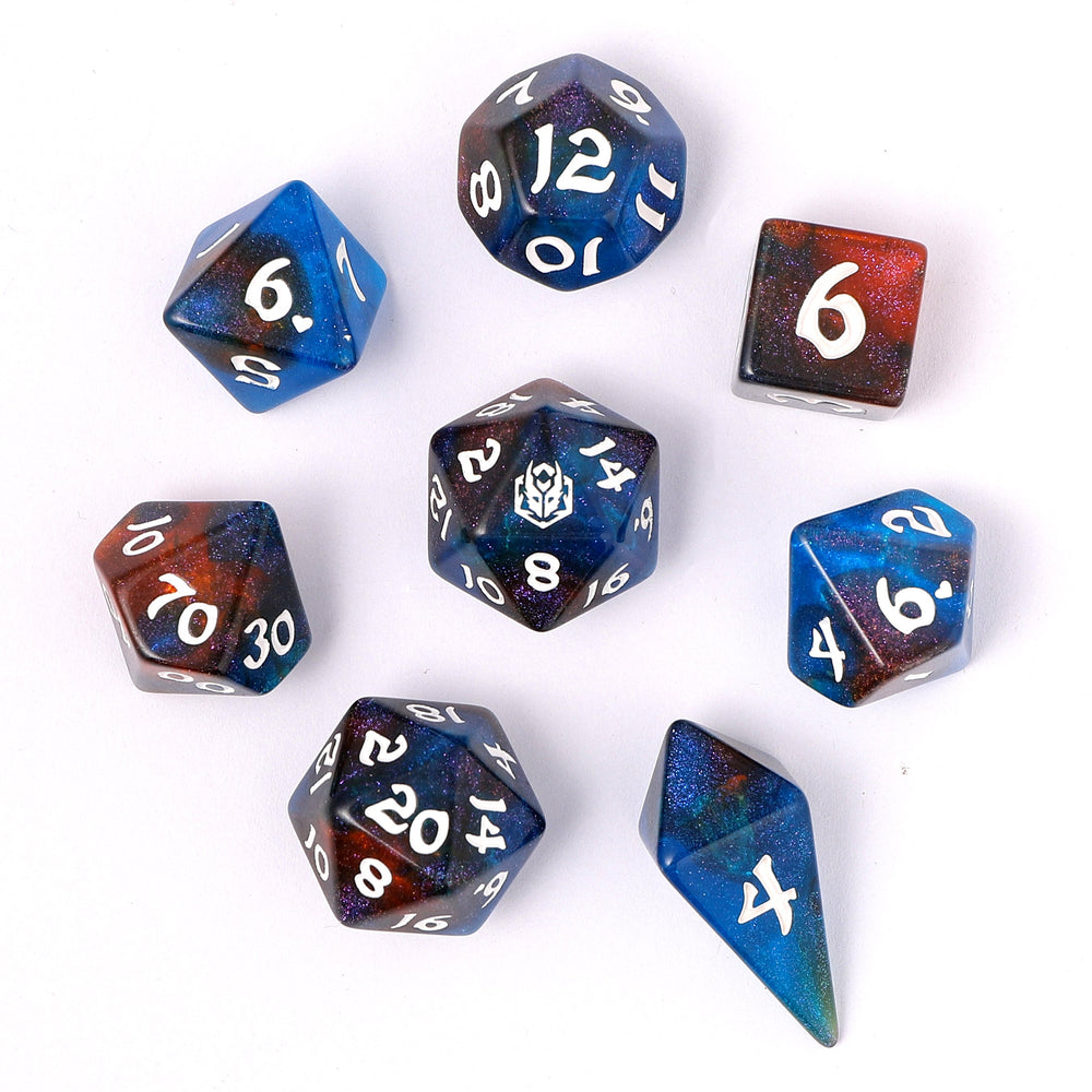 Wyrmforged Rollers Rounded Edge 8 Piece Polyhedral Dice set
