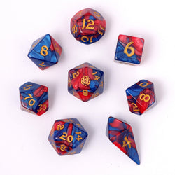Wyrmforged Rollers Rounded Edge 8 Piece Polyhedral Dice set