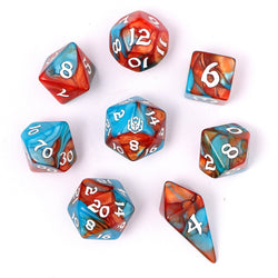 Wyrmforged Rollers Rounded Edge 8 Piece Polyhedral Dice set