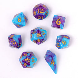 Wyrmforged Rollers Rounded Edge 8 Piece Polyhedral Dice set
