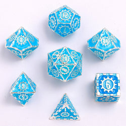 Solid Metal Gear Dice Polyhedral Dice Set