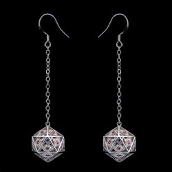 Dragon's Eye D20 Dice Earrings