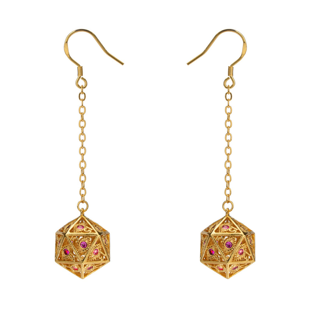 Dragon's Eye D20 Dice Earrings