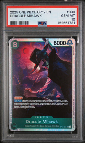 2025 One Piece OP12 Legacy Of The Master Dracule Mihawk 030 - PSA GEM MT 10 - 152661731