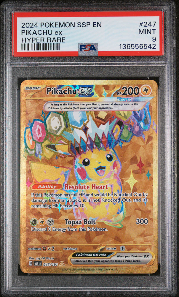 2024 Pokemon Surging Sparks Pikachu ex 247 - PSA MINT 9 - 136556542