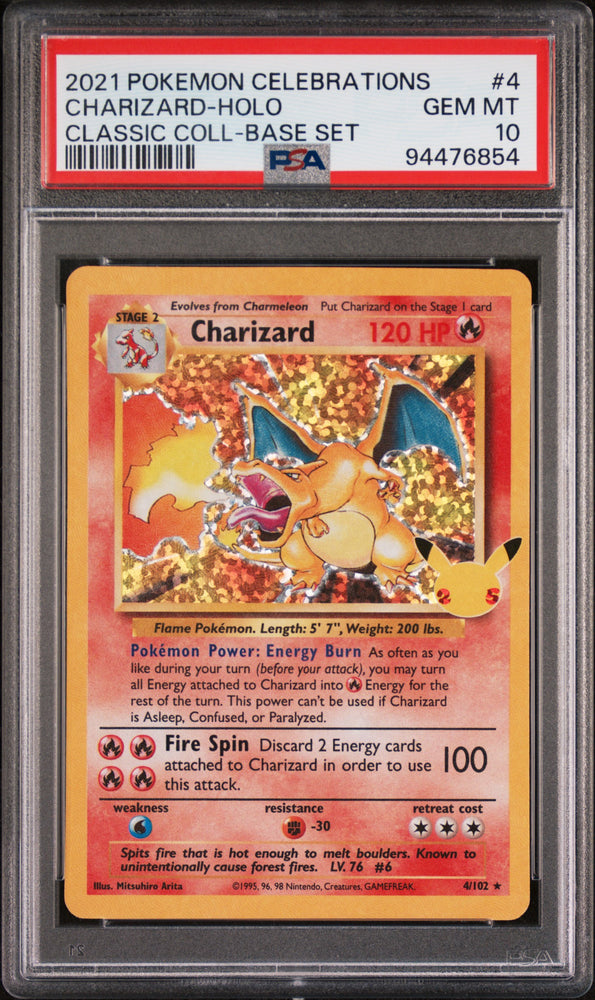 2021 Pokemon Celebrations Classic Collection Charizard Holo 4 - PSA GEM MT 10 - 94476854