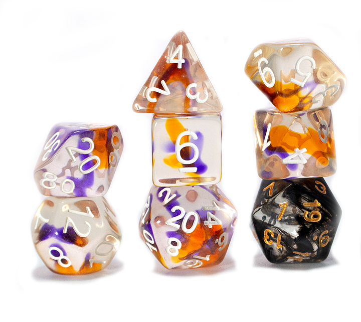 Sirius Dice 7ct Translucent Purple Orange