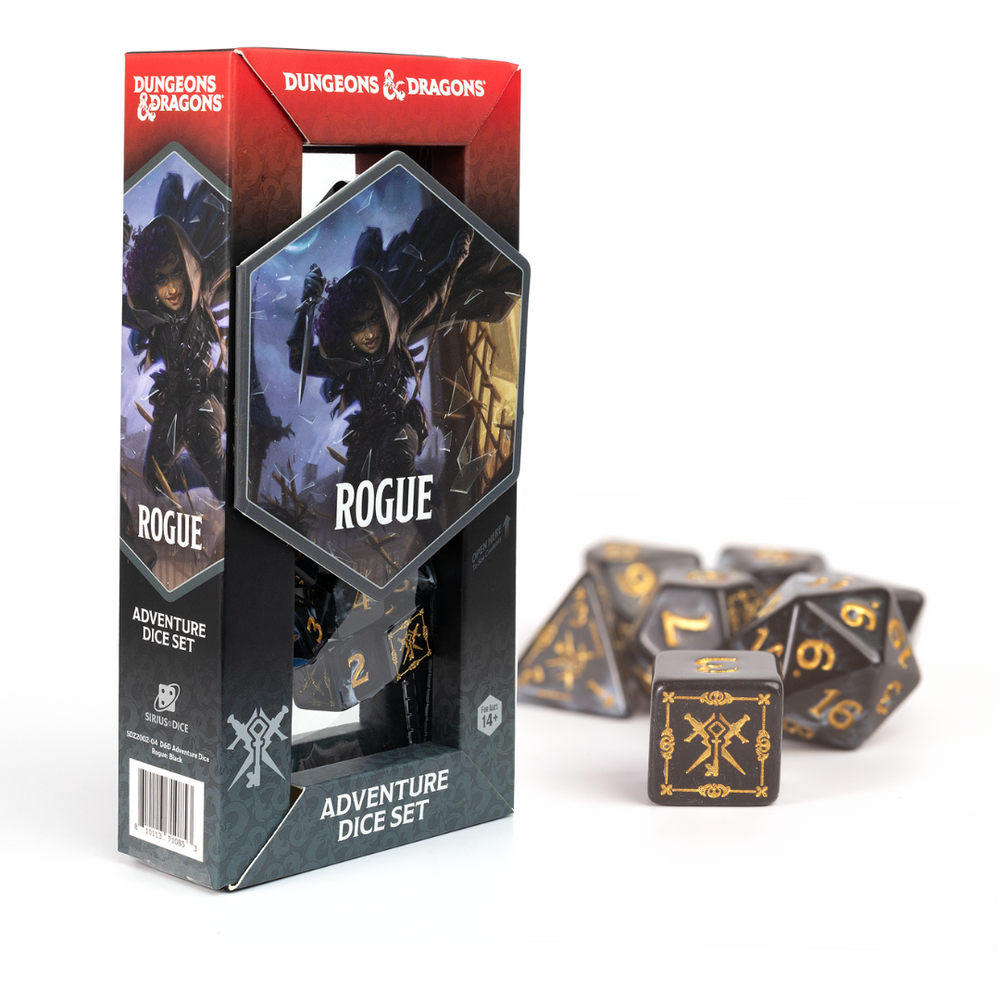 D&D Adventurer Dice Set - Rogue Black
