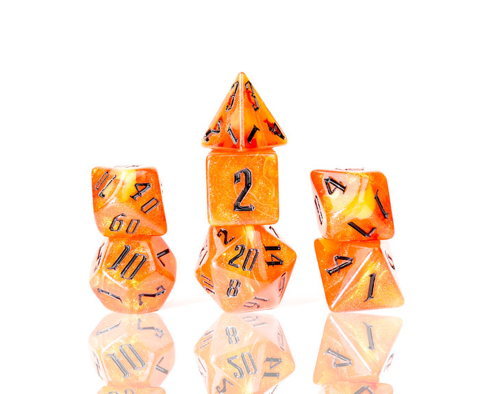 Sirius Dice 7ct Translucent Swirl Fire Nebula