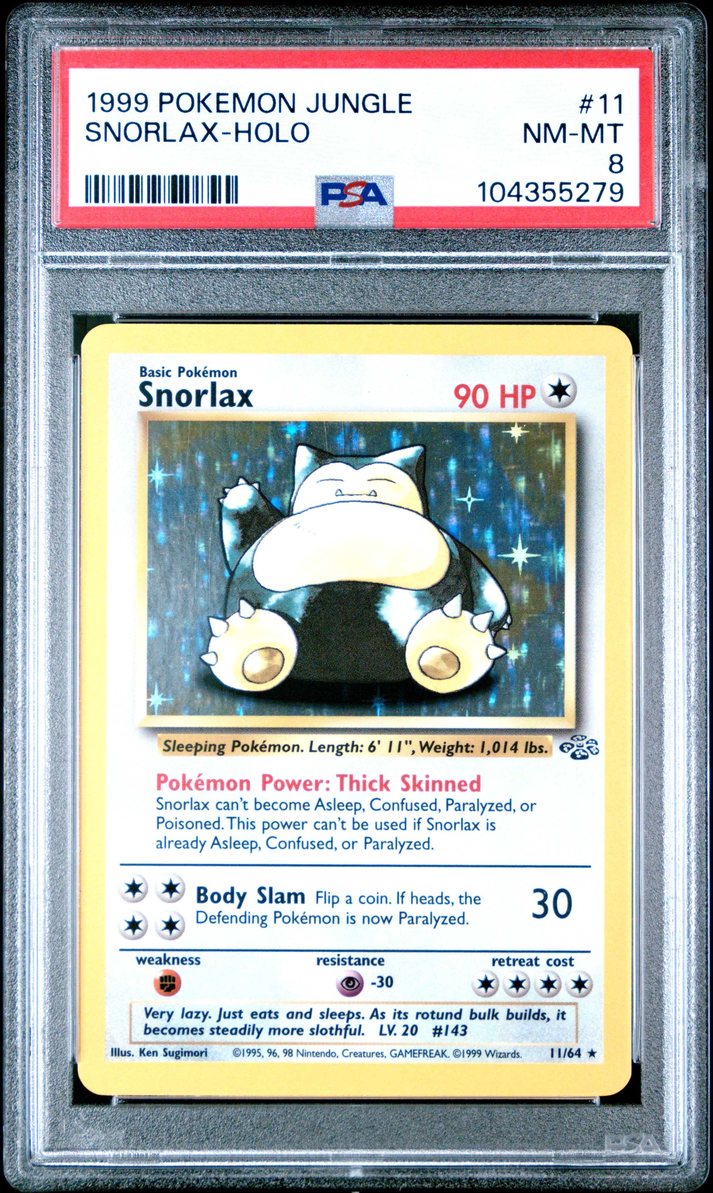 1999 Pokemon Jungle Snorlax-holo 11 - PSA NM-MT 8 - 104355279