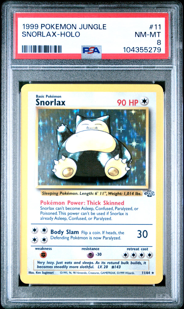 1999 Pokemon Jungle Snorlax-holo 11 - PSA NM-MT 8 - 104355279