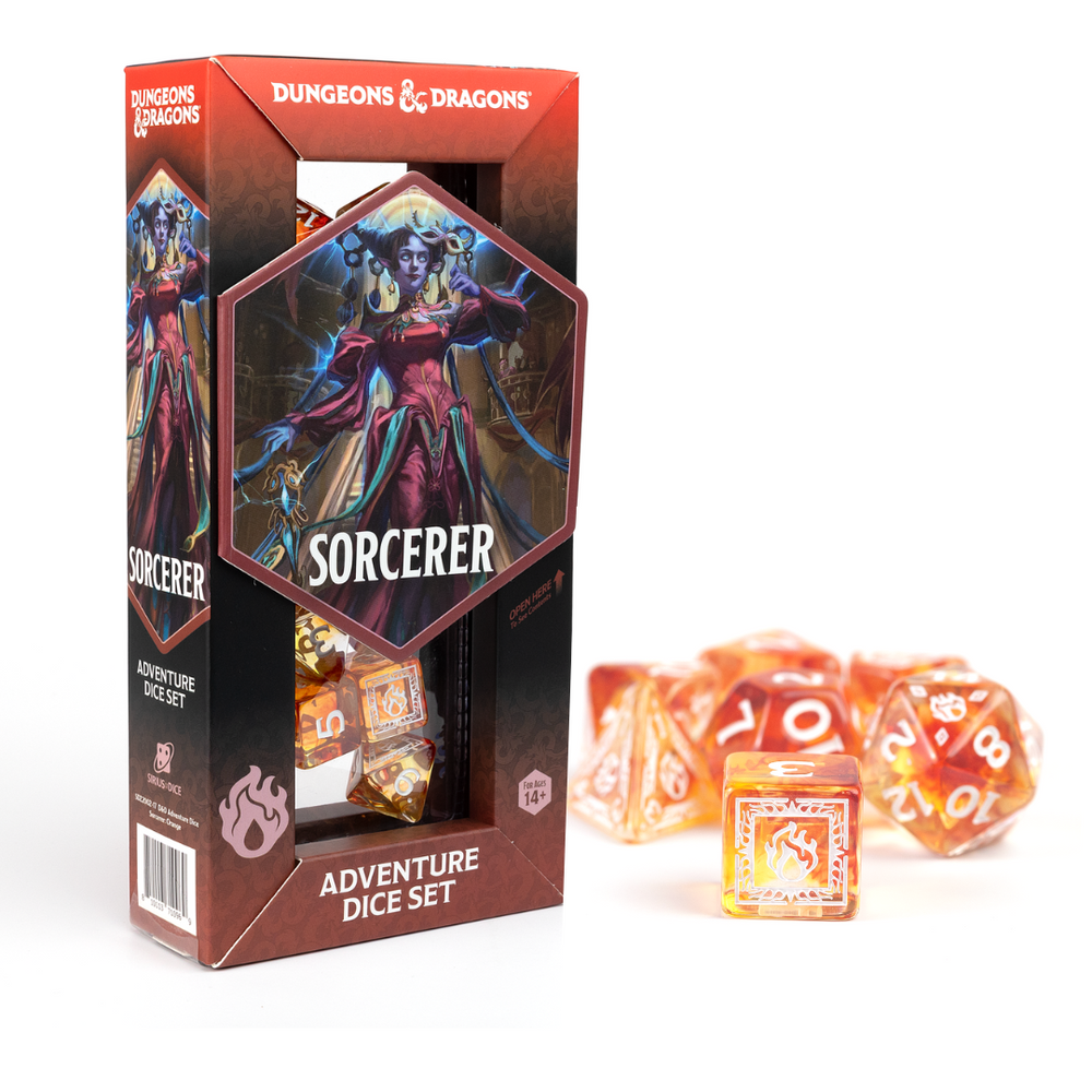 D&D Adventurer Dice Set - Sorcerer Orange